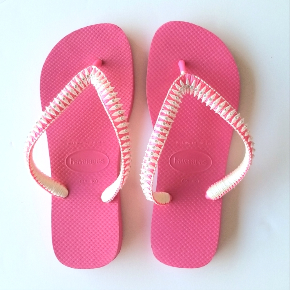 Brand NEW Havaianas Rhinestones & Pearls 9-10 USA, 39-40 - Picture 4 of 4
